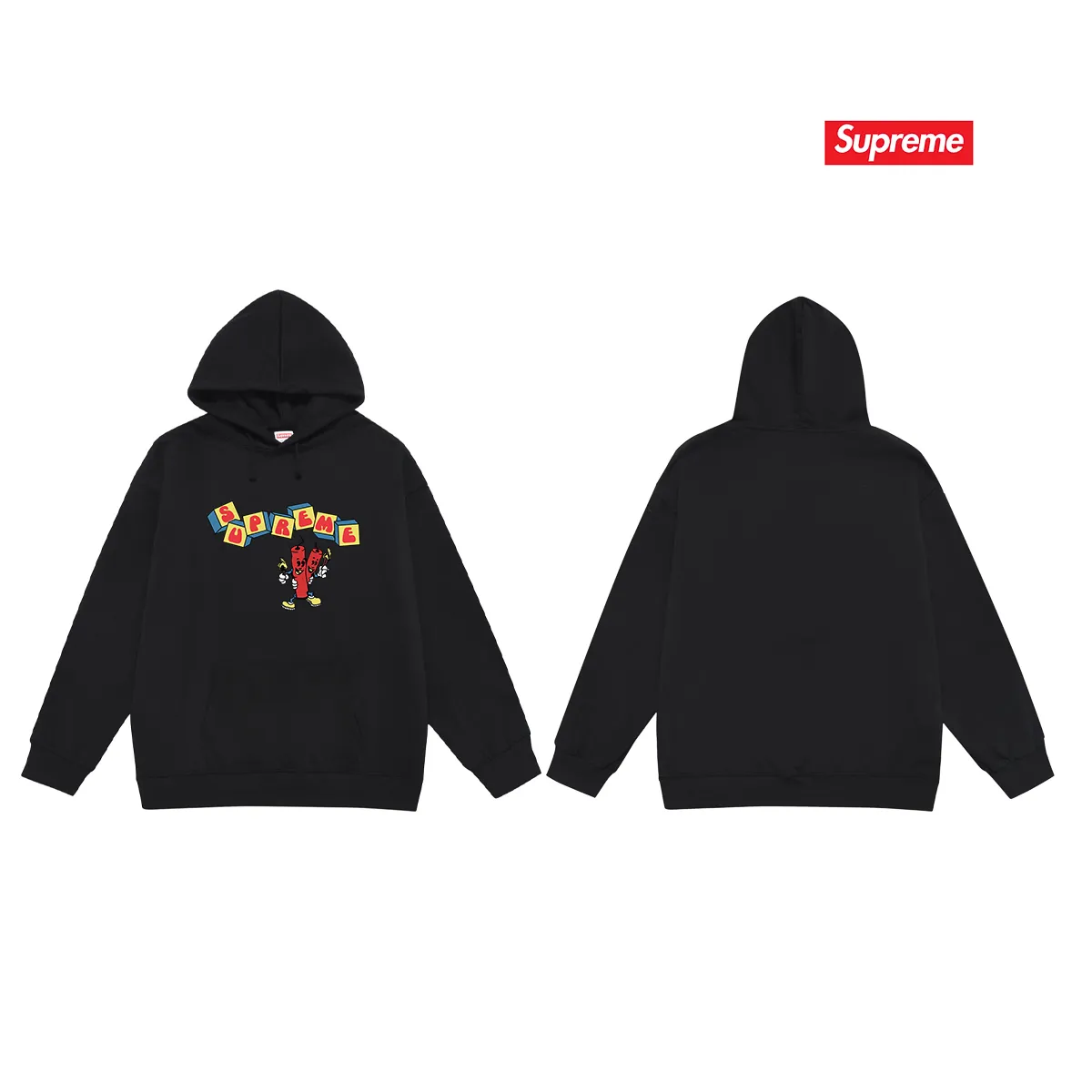 Style number S2025 #terry P160💰 Velvet P170💰 Supreme SS19 Dynamite Tee printed hooded sweatshirt Made of 400g large terry 430g silver fox velvet (drop shoulder large version) fabric, soft texture and no pilling Imported environmentally friendly printing glue The pattern is bright and three-dimensional Quality 💥Same style for men and women The upper body is trendy Color: black white gray Size: S M L XL XXL