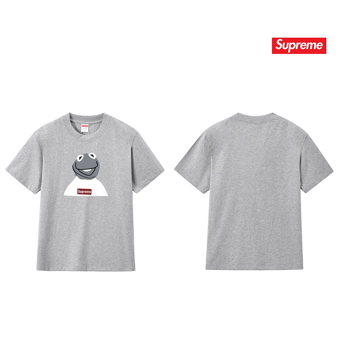 S225 P110💰 supreme 08ss kermit Sesame Street frog character photo tee short-sleeved loose fit Made of 260g combed cotton double yarn, all three standards from fabrics to accessories are complete and ZP-imported Matsui company's slurry printing will never crack The whole piece adopts three-needle five-thread process The neckline-shoulder seam-sleeve seam double line, looks more three-dimensional and textured) The same process as the authentic original version, classic version Feel free to compare zp. The whole piece adopts three-needle five-thread craftsmanship (neckline-shoulder seam-sleeve seam double thread, which looks more three-dimensional and textured). It has the same craftsmanship as the original original, classic version. Color: black, white, light gray, pink, navy. Size: S M L XL XXL