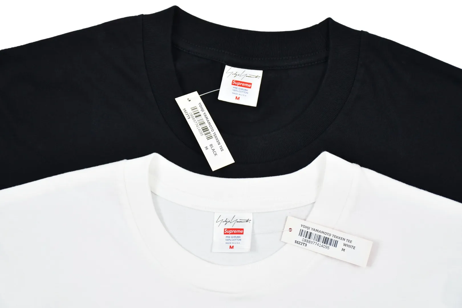 S252💰p140 Supreme 22FW Yohji Yamamoto Tekken Tee Yamamoto Yohji co-branded short-sleeved T-shirt. Refuse to look at pictures to make goods. Refuse to compare wrong versions. Use cylindrical seamless technology (original technology, there are no stitched bones on the side of the clothes, key points of identification) The fabrics are all custom-woven and dyed, 280g weight, 100% cotton, cylindrical fabric. Cylindrical fabric is a knitted fabric woven with a cylinder loom. The needles are distributed in a cylindrical shape on the fuselage. The gray fabric is a large cylinder, which needs to be opened and shaped before it can be used further. There are no slits on the side of the clothes, so there is no washing label on the side of ordinary short-sleeves. There is only one collar label behind the neck. The printing uses thermosetting ink printing imported from Belgium, also known as plastic ink, or self-adhesive ink. Its ingredients are: mainly composed of polyvinyl chloride (PVC) and phthalates, including PVC and phthalates, fixing agents, stabilizers The thermosetting ink is composed of a mixture of agents and thickeners, which is not the digital direct printing marketed on the market. The printing texture of thermosetting ink is unachievable by digital direct printing. The collar label has a watermark anti-counterfeiting effect, a real anti-counterfeiting layer, a version with a high probability of passing the inspection, and a high probability of passing the original packaging picture. Size：S-XL