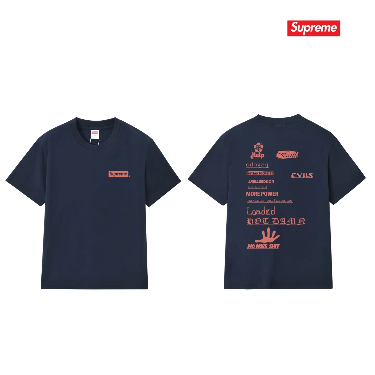 S243 P110💰 Supreme Week 17 No More Shit Tee letter printed round neck T-shirt, same style for men and women, loose fit, made of 260g combed cotton double yarn, all three standards from fabrics to accessories are in compliance with ZP, imported Matsui Company slurry printing will never crack, the whole piece adopts three-needle five-thread process (neckline-shoulder seam-sleeve seam double line, looks more three-dimensional and textured) consistent with the original version, classic version Feel free to compare zp. The whole piece adopts three-needle five-thread craftsmanship (neckline-shoulder seam-sleeve seam double thread, which looks more three-dimensional and textured). It has the same craftsmanship as the original original, classic version. Color: black, white, light gray, pink, navy. Size: S M L XL XXL