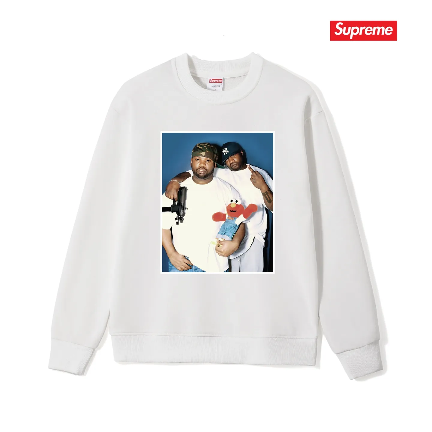 Style No. S1182 #terry p150💰 plus velvet 160💰 Sup new Komi Frog Tyson Mafia round neck sweatshirt Made of 400 grams of large terry (drop shoulder large version) fabric, soft texture and no pilling Imported environmentally friendly printing glue The pattern is bright and three-dimensional Quality 💥 Unisex style The upper body is trendy Color: black white gray Size: S M L XL XXL