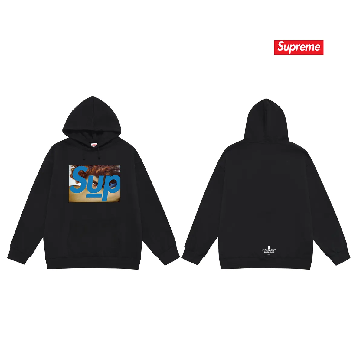Style No. S2103 #terry P160💰 Velvet P170💰 Supreme SS23 Undercover Face co-branded human face hooded sweatshirt Made of 400g large terry 430g silver fox velvet (drop shoulder large version) fabric, soft texture and no pilling Imported environmentally friendly printing glue The pattern is bright and three-dimensional Quality 💥Same style for men and women The upper body is trendy Color: black white gray Size: S M L XL XXL