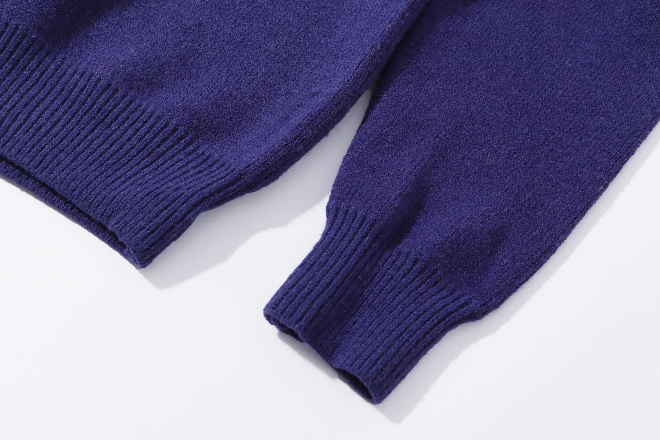 P280 Sup FUCK Letter Cross Round Neck Knitted Wool Sweater Color: Purple Black Size: S M L XL XXL