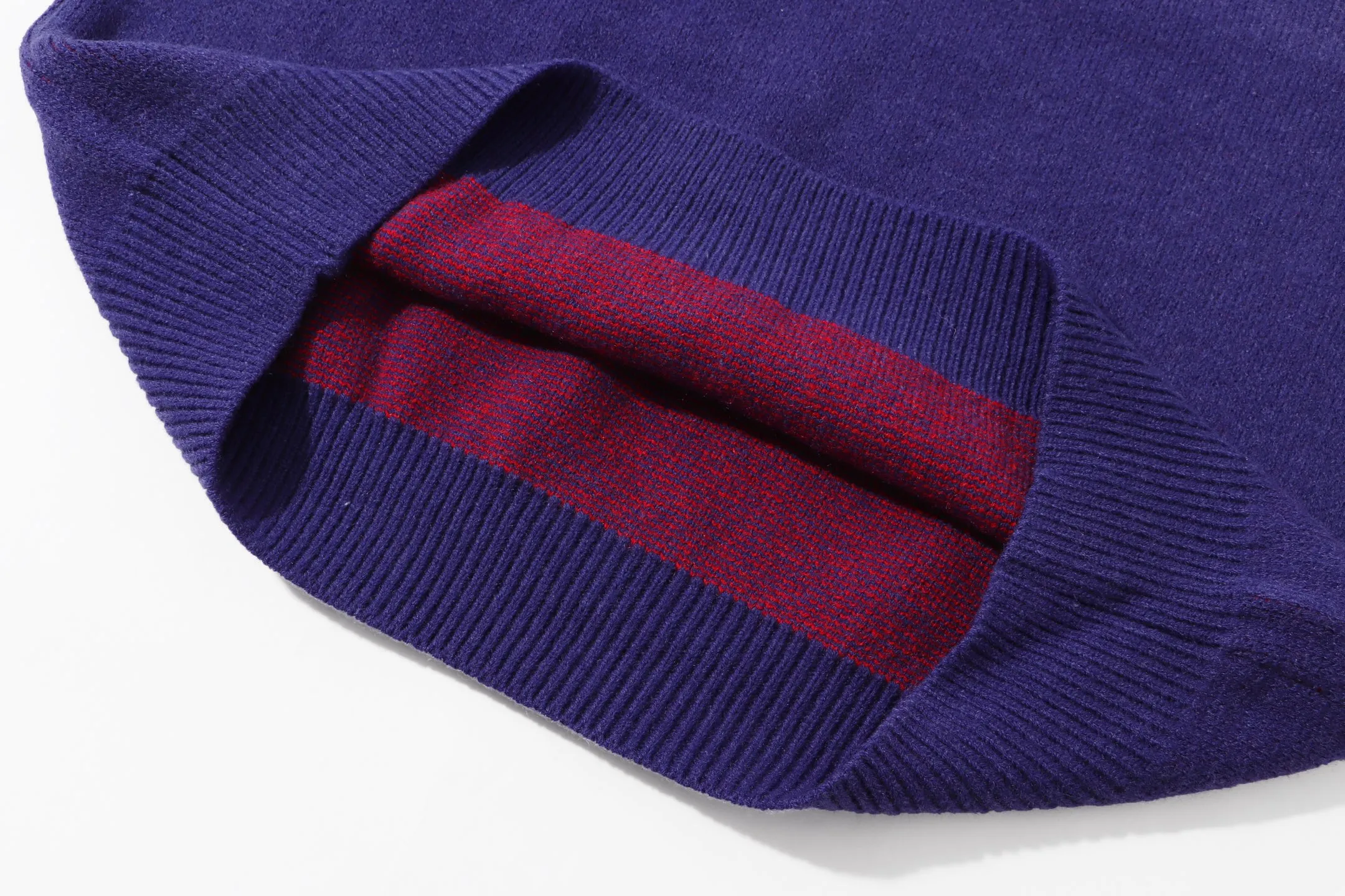 P280 Sup FUCK Letter Cross Round Neck Knitted Wool Sweater Color: Purple Black Size: S M L XL XXL