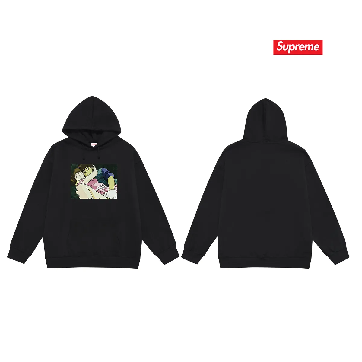 Style No. S2115 #terry P160💰 Velvet P170💰 Supreme 15FW Overfiend Touch Tee Toshio Maeda co-branded printed hooded sweatshirt Made of 400g large terry 430g silver fox velvet (off-shoulder large version) fabric, soft texture and no pilling Imported environmentally friendly printing glue The pattern is bright and three-dimensional Quality 💥Same style for men and women The upper body is trendy Color: black white Gray Size: S M L XL XXL