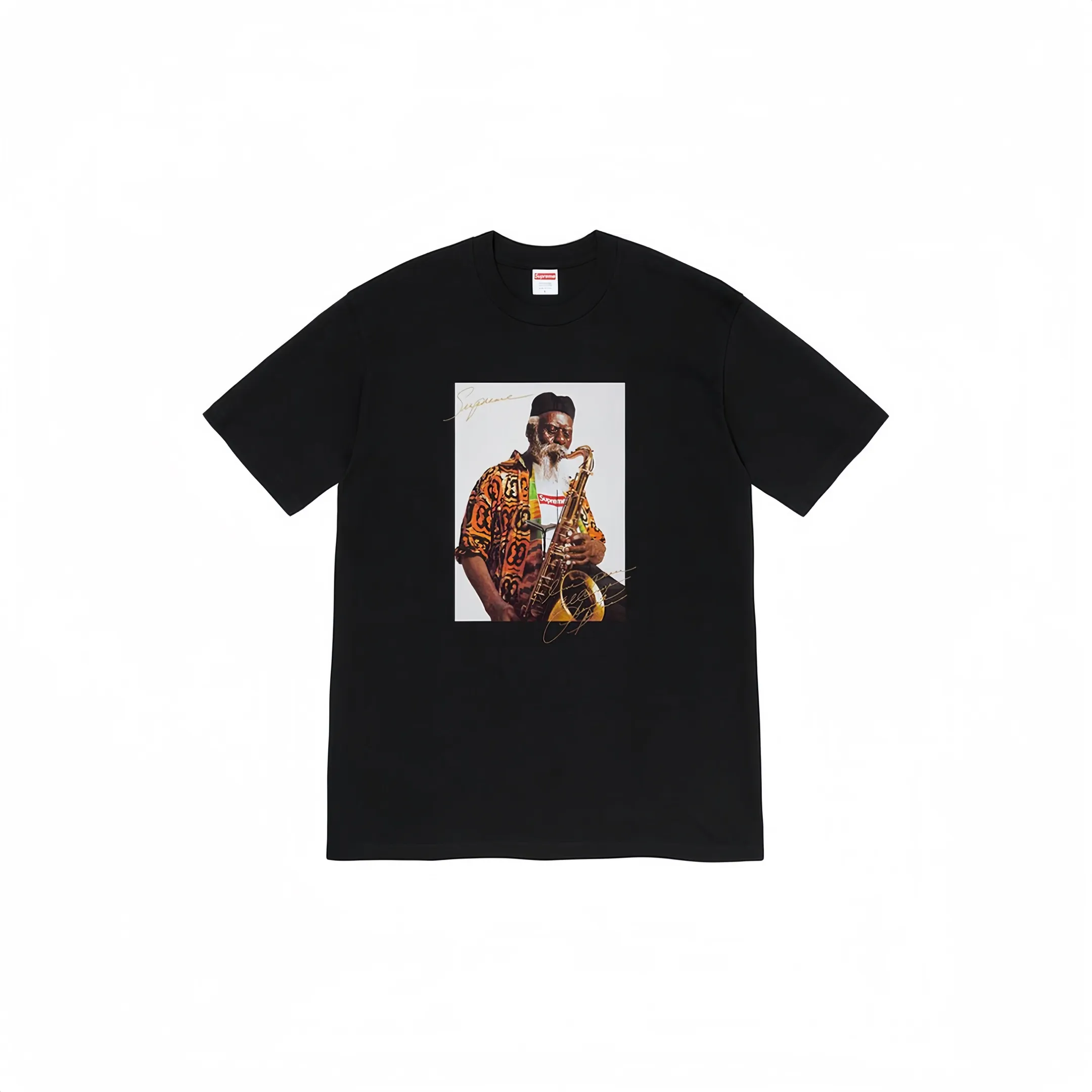 #S34 P110💰 Supreme Pharoah Sanders Tee Saxophone character round neck short-sleeved T-shirt is made of 260 grams of combed cotton double yarn. From fabric to accessories, all three standards are complete and follow ZP. The slurry printing imported from Matsui Company will never crack. The whole piece adopts three-needle and five-thread technology. The neckline-shoulder seam-sleeve seam is double-lined, which looks more three-dimensional and textured.) The same process as the original version, classic version Feel free to compare zp. The whole piece adopts three-needle five-thread craftsmanship (neckline-shoulder seam-sleeve seam double thread, which looks more three-dimensional and textured). It has the same craftsmanship as the original original, classic version. Color: black, white, red, yellow, navy, green, purple. Size: S M L XL XXL