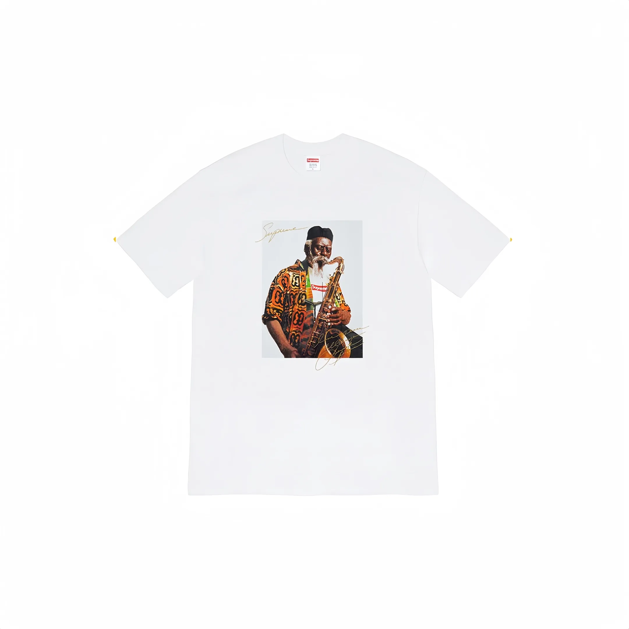 #S34 P110💰 Supreme Pharoah Sanders Tee Saxophone character round neck short-sleeved T-shirt is made of 260 grams of combed cotton double yarn. From fabric to accessories, all three standards are complete and follow ZP. The slurry printing imported from Matsui Company will never crack. The whole piece adopts three-needle and five-thread technology. The neckline-shoulder seam-sleeve seam is double-lined, which looks more three-dimensional and textured.) The same process as the original version, classic version Feel free to compare zp. The whole piece adopts three-needle five-thread craftsmanship (neckline-shoulder seam-sleeve seam double thread, which looks more three-dimensional and textured). It has the same craftsmanship as the original original, classic version. Color: black, white, red, yellow, navy, green, purple. Size: S M L XL XXL