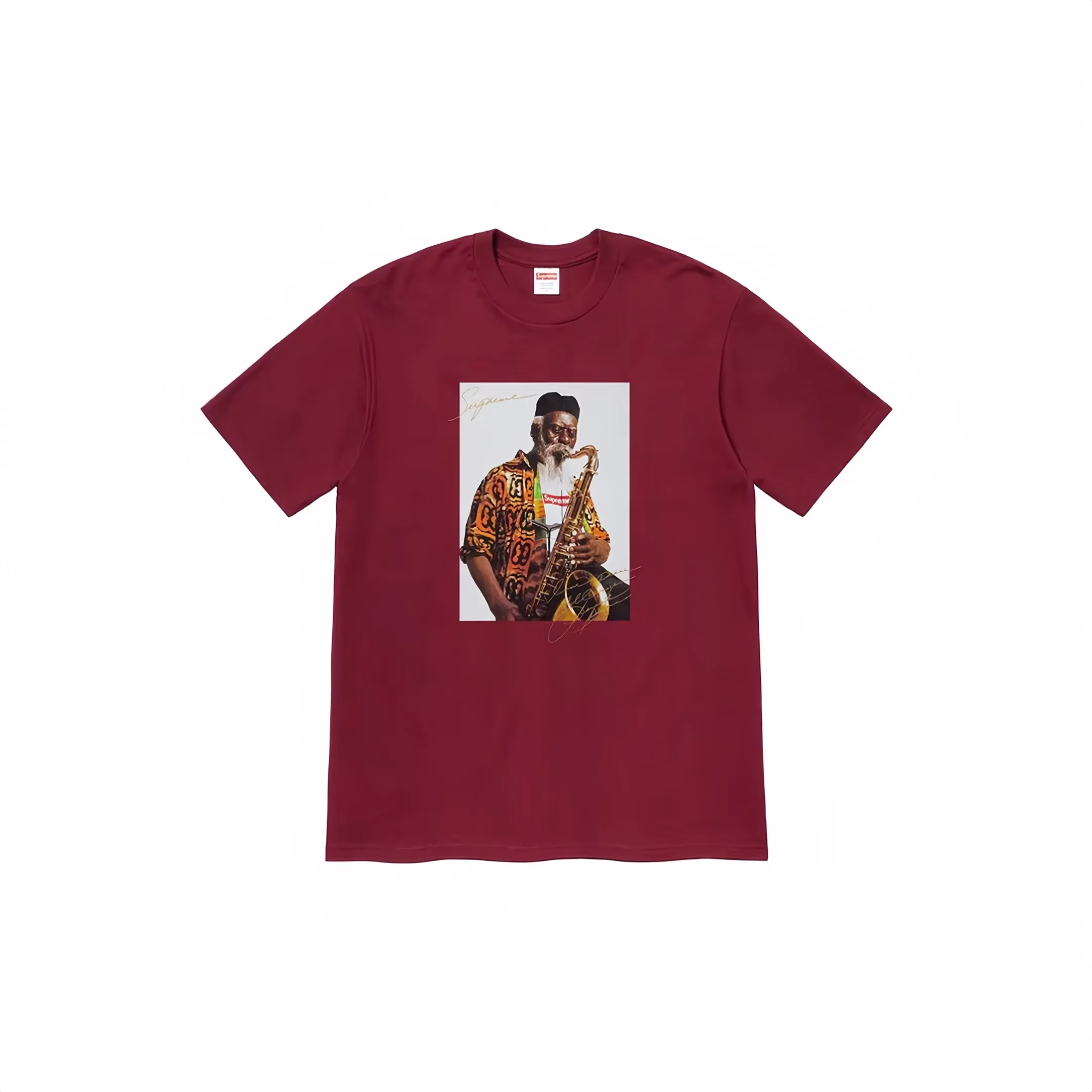 #S34 P110💰 Supreme Pharoah Sanders Tee Saxophone character round neck short-sleeved T-shirt is made of 260 grams of combed cotton double yarn. From fabric to accessories, all three standards are complete and follow ZP. The slurry printing imported from Matsui Company will never crack. The whole piece adopts three-needle and five-thread technology. The neckline-shoulder seam-sleeve seam is double-lined, which looks more three-dimensional and textured.) The same process as the original version, classic version Feel free to compare zp. The whole piece adopts three-needle five-thread craftsmanship (neckline-shoulder seam-sleeve seam double thread, which looks more three-dimensional and textured). It has the same craftsmanship as the original original, classic version. Color: black, white, red, yellow, navy, green, purple. Size: S M L XL XXL