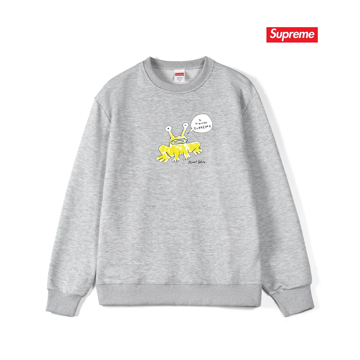 Style No. S1194 #terryp150💰 Plush 160💰 Sup Daniel Johnston Frog Tee co-branded alien frog round neck sweatshirt Made of 400 grams of large terry (drop shoulder large version) fabric, soft texture and no pilling Imported environmentally friendly printing glue The pattern is bright and three-dimensional Quality 💥Same style for men and women The upper body is trendy Color: black white gray Size: S M L XL XXL