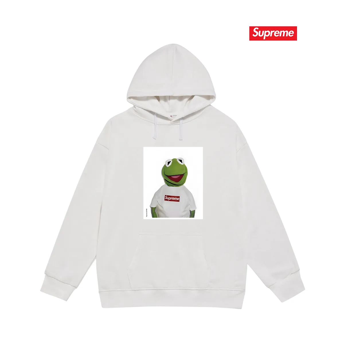 Style No. S2174 #terry P160💰 Velvet P170💰 Sup 74ss Summer new Komi Frog hooded sweatshirt Made of 400g large terry 430g silver fox velvet (off-shoulder large version) fabric, soft texture and no pilling Imported environmentally friendly printing glue The pattern is bright and three-dimensional Quality 💥Same style for men and women The upper body is trendy Color: black white gray Size: S M L XL XXL