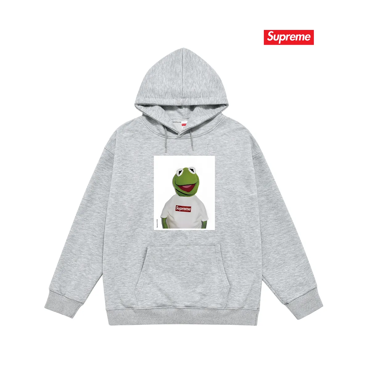 Style No. S2174 #terry P160💰 Velvet P170💰 Sup 74ss Summer new Komi Frog hooded sweatshirt Made of 400g large terry 430g silver fox velvet (off-shoulder large version) fabric, soft texture and no pilling Imported environmentally friendly printing glue The pattern is bright and three-dimensional Quality 💥Same style for men and women The upper body is trendy Color: black white gray Size: S M L XL XXL