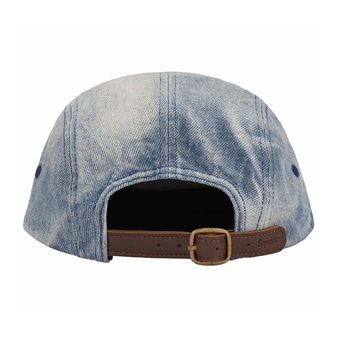 🅿️136 S179 Supreme 24SS Washed Chino Leather Buckle Baseball Cap Peaked Cap Color: Black Red Leopard Print Washed Blue Snake Print