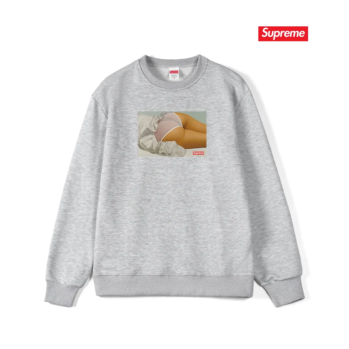 Style No. S1037 #terryp150💰 Velvet 160💰 Supreme FW18 The Killer Trust Tee Red Chow Yun-fat printed round neck sweatshirt Made of 400 grams of large terry (drop shoulder large version) fabric, soft texture and no pilling Imported environmentally friendly printing glue The pattern is bright and three-dimensional Quality 💥Same style for men and women The upper body is trendy Color: black white gray Size: S M L XL XXL