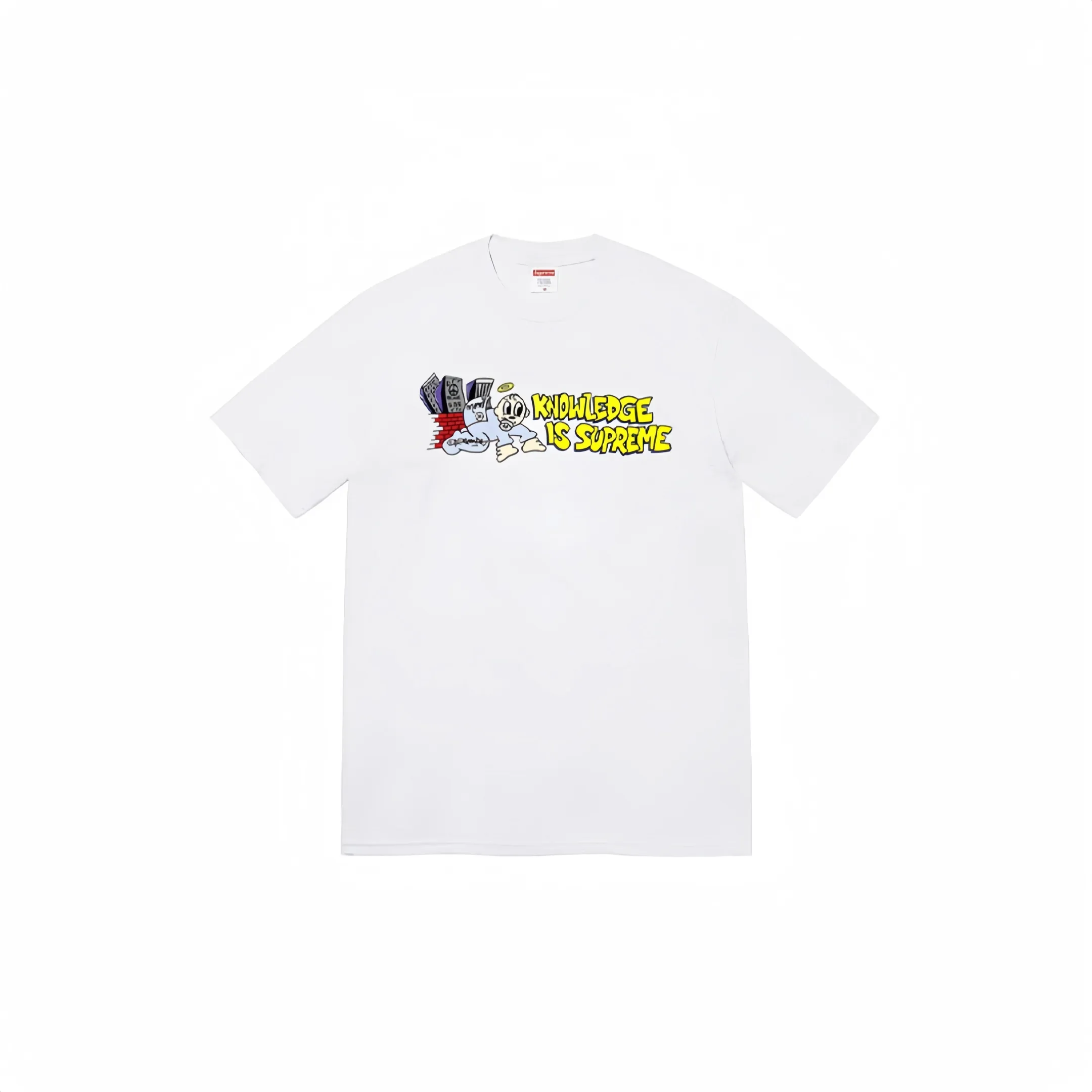 #S27 P110💰 Supreme SS22 Week 1 Knowledge Tee Round neck pullover cartoon short-sleeved T-shirt is made of 260 grams of combed cotton double yarn. From fabrics to accessories, all three standards are complete and follow ZP. The slurry printing imported from Matsui Company will never crack. The whole piece is made of three-needle five-thread technology. The neckline-shoulder seam-sleeve seam is double-lined, which looks more three-dimensional and textured. The same process as the original version, classic version Feel free to compare zp. The whole piece adopts three-needle five-thread craftsmanship (neckline-shoulder seam-sleeve seam double thread, which looks more three-dimensional and textured). It has the same craftsmanship as the original original, classic version. Color: black, white, brown, purple, red. Size: S M L XL XXL