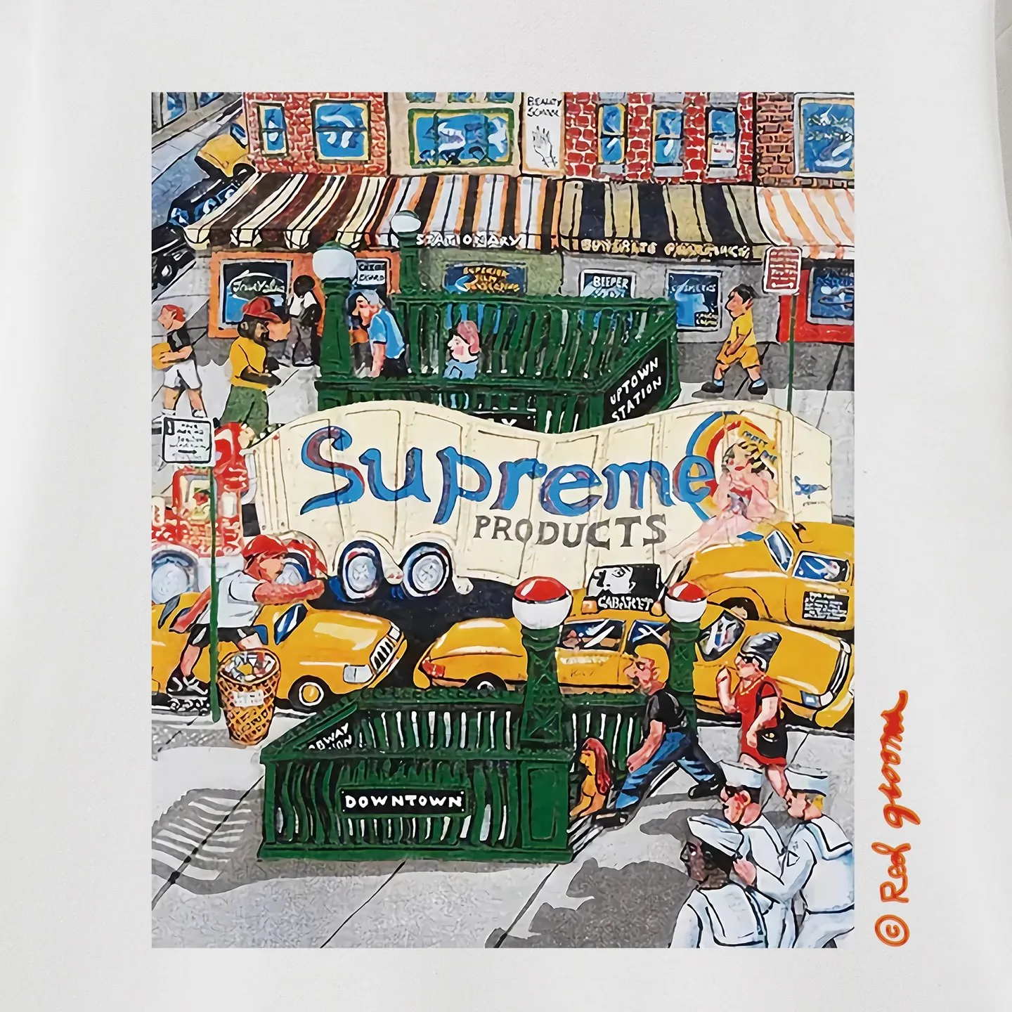 Style No. S1045 #terry p150💰 Velvet 160💰 Supreme SS22 Week 19 Manhattan Tee Cartoon letter Manhattan city street scene pattern print crew neck sweatshirt Made of 400g large terry (drop shoulder large version) fabric, soft texture and no pilling Imported environmentally friendly printing glue The pattern is bright and three-dimensional Quality 💥Same style for men and women The upper body is trendy Color: black white gray Size: S M L XL XXL
