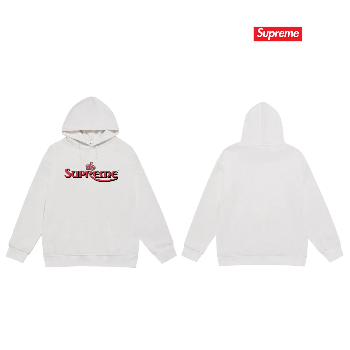 Style number S2223 #terry P160💰 Velvet P170💰 SupSS23 WEEK18 series CROWN TEE letter printed hooded sweatshirt Made of 400g large terry 430g silver fox velvet (drop shoulder large version) fabric, soft texture and no pilling Imported environmentally friendly printing glue The pattern is bright and three-dimensional Quality 💥Same style for men and women The upper body is trendy Color: black white Gray Size: S M L XL XXL