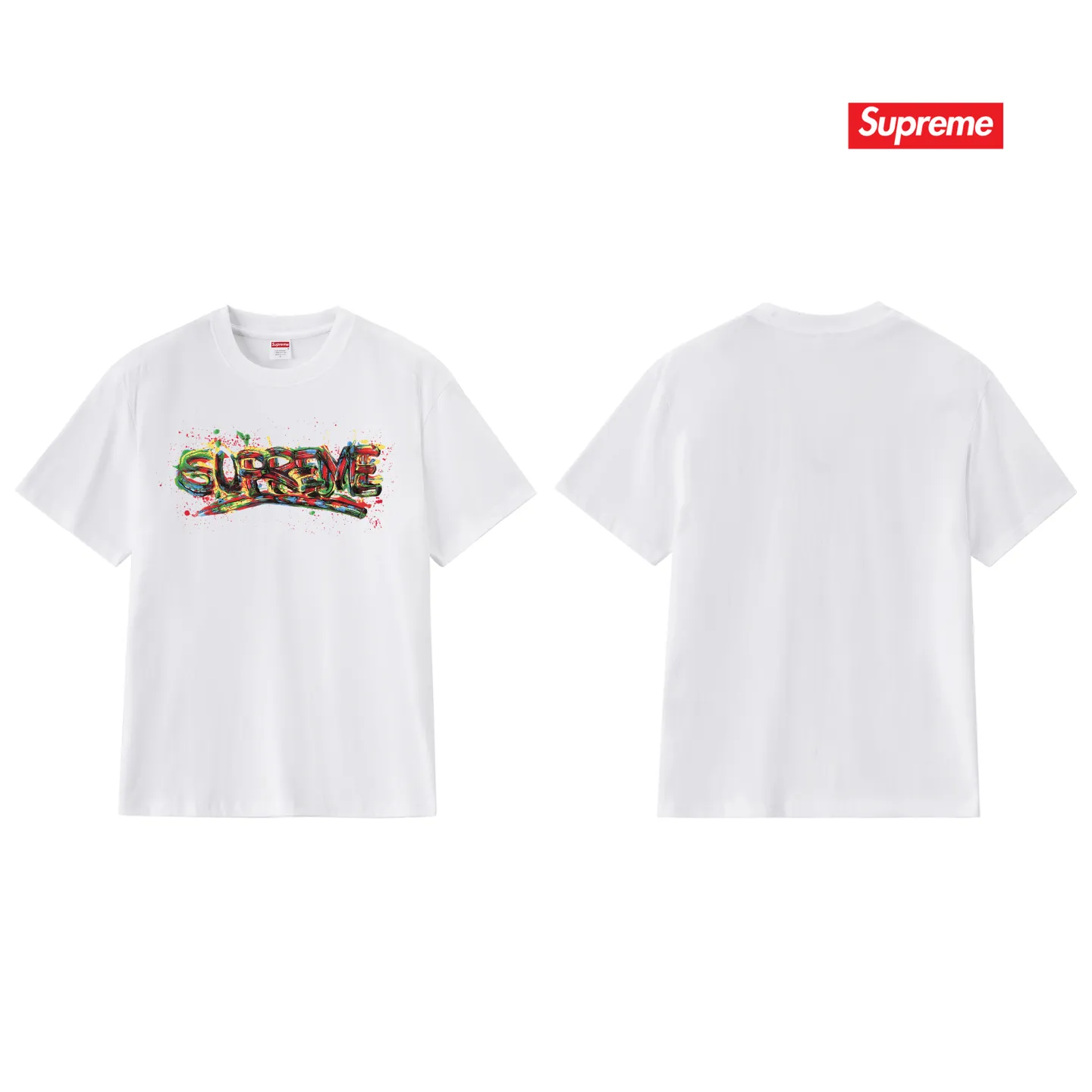S224 P110💰 Sup 70SS Paint Logo Tee Season Spray Paint Graffiti Short-sleeved colorful font T-shirt Loose and loose fit Made of 260g combed cotton double yarn All three standards from fabrics to accessories are complete and follow ZP Imported Matsui Company slurry printing will never crack The whole piece adopts three-needle five-thread technology (collar-shoulder seam-sleeve seam double line, looks more three-dimensional and textured) The same process as the authentic original, classic version Feel free to compare zp. The whole piece adopts three-needle five-thread craftsmanship (neckline-shoulder seam-sleeve seam double thread, which looks more three-dimensional and textured). It has the same craftsmanship as the original original, classic version. Color: black, white, light gray, pink, navy. Size: S M L XL XXL
