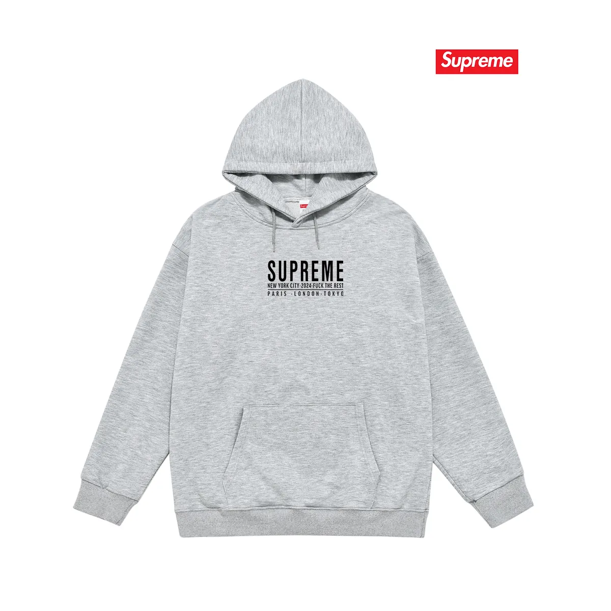 Style No. S2152 #terry P160💰 Velvet P170💰 Sup SS24 summer T-shirt with logo letter printing on the chest hooded sweatshirt Made of 400g large terry 430g silver fox velvet (drop shoulder large version) fabric, soft texture and non-pilling Imported environmentally friendly printing glue, bright and three-dimensional pattern, quality 💥same style for men and women, the upper body is trendy Color: black white gray Size: S M L XL XXL