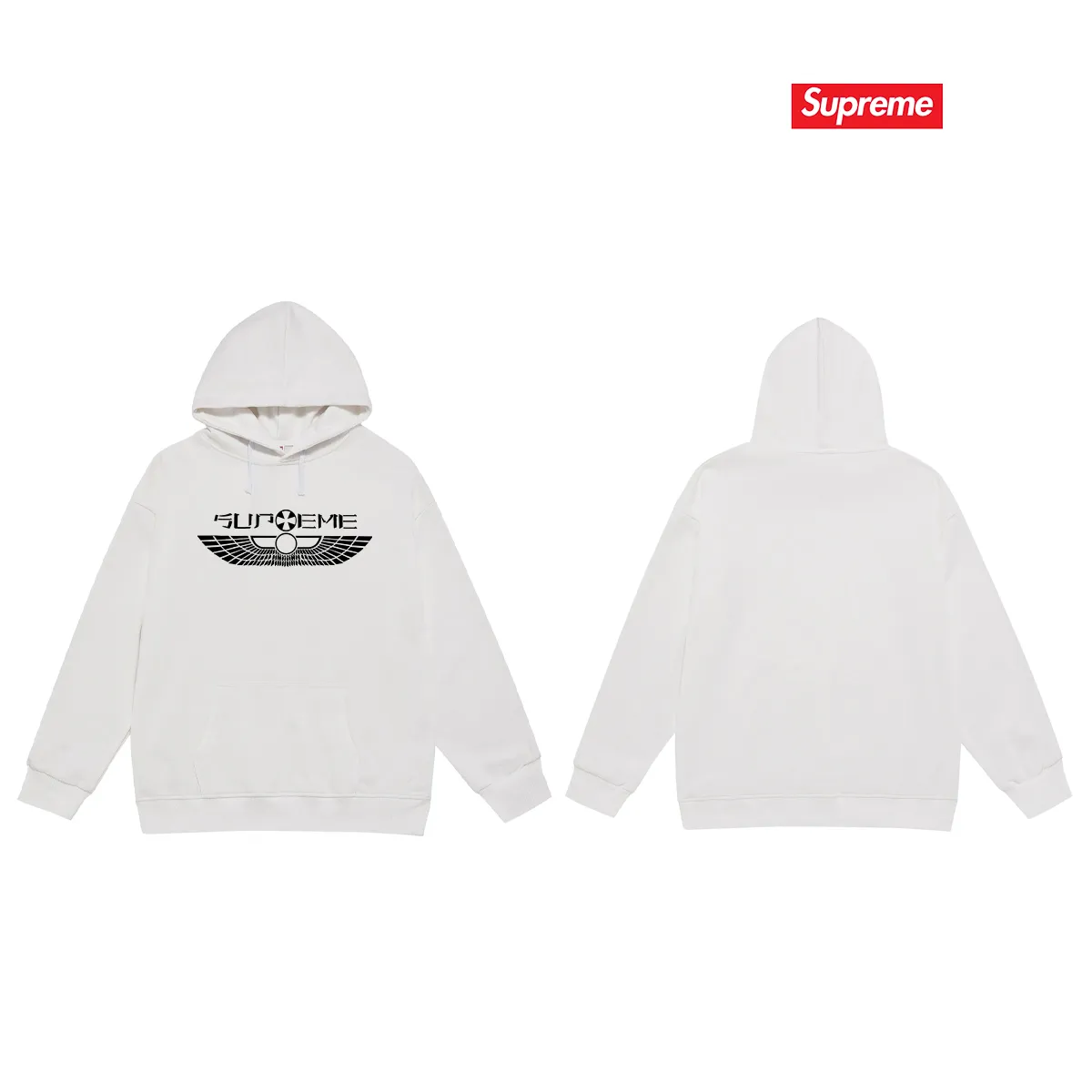 Style No. S2204 #terry P160💰 Velvet P170💰 Sup style SS25 series wing logo hooded sweatshirt Made of 400g large terry 430g silver fox velvet (drop shoulder large version) fabric, soft texture and no pilling Imported environmentally friendly printing glue The pattern is bright and three-dimensional Quality 💥Same style for men and women The upper body is trendy Color: black white gray Size: S M L XL XXL