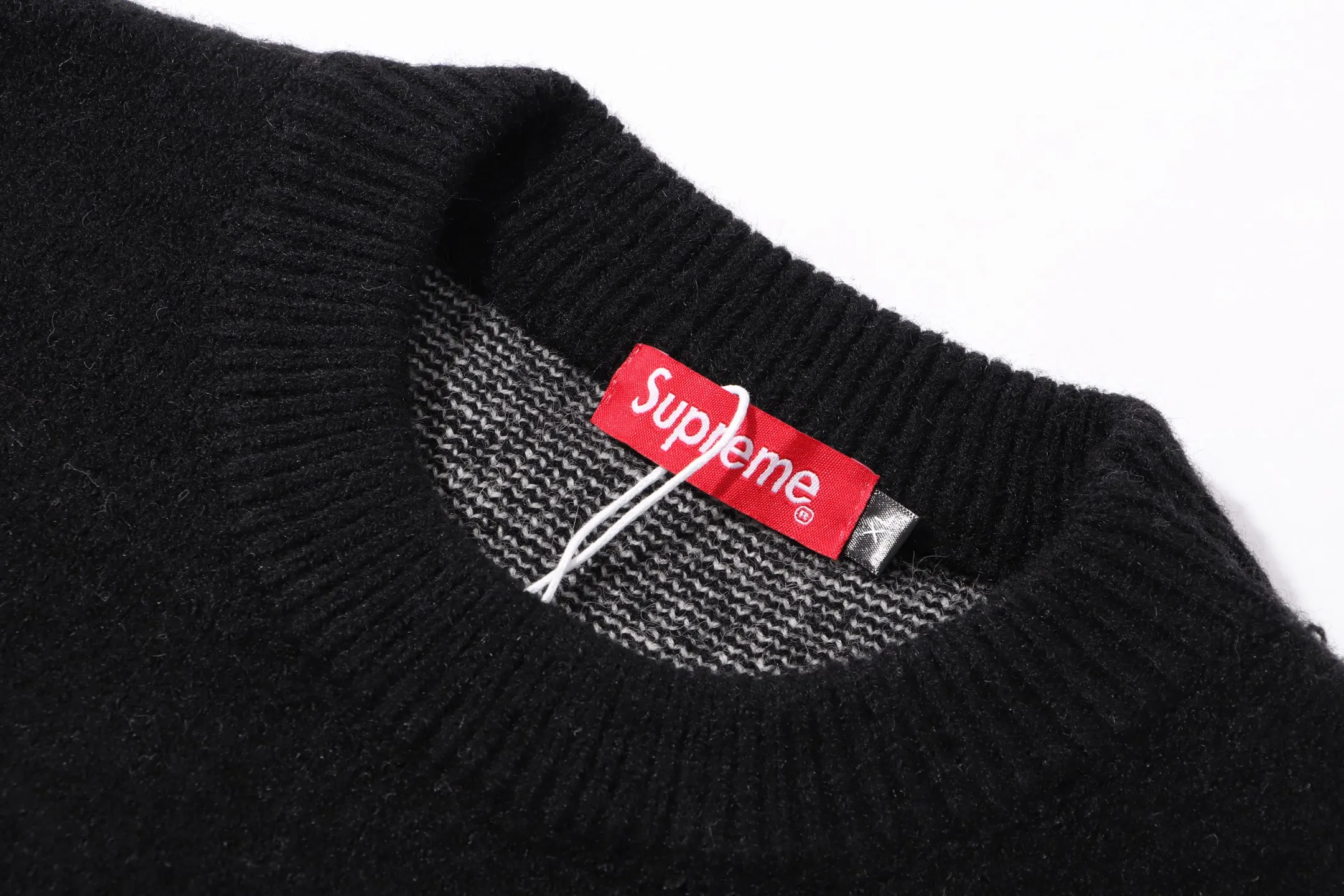 P280 Sup FUCK Letter Cross Round Neck Knitted Wool Sweater Color: Purple Black Size: S M L XL XXL