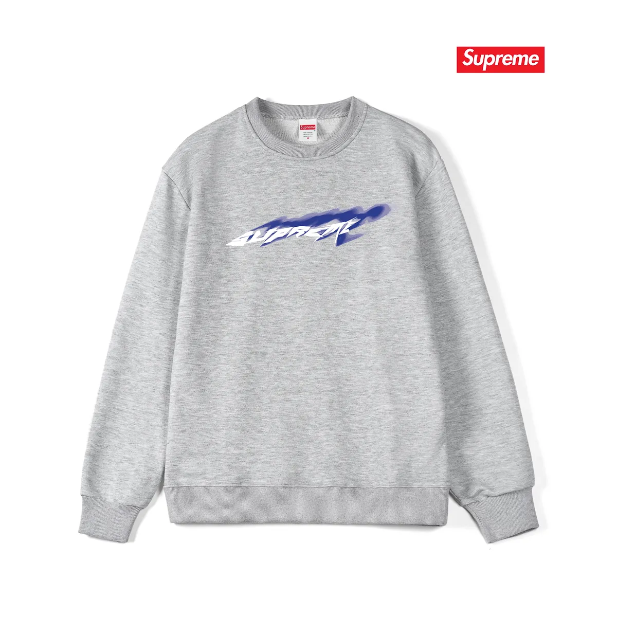 Style No. S1017 #terry p150💰 Velvet 160💰 Supreme Week 1 Wind Tee Wind Shadow Logo Sports Round Neck Sweater Made of 400g large terry (drop shoulder large version) fabric, soft and non-pilling texture, imported environmentally friendly printing glue, bright and three-dimensional pattern, quality 💥unisex style, trendy upper body, color: black, white, gray, size: S M L XL XXL