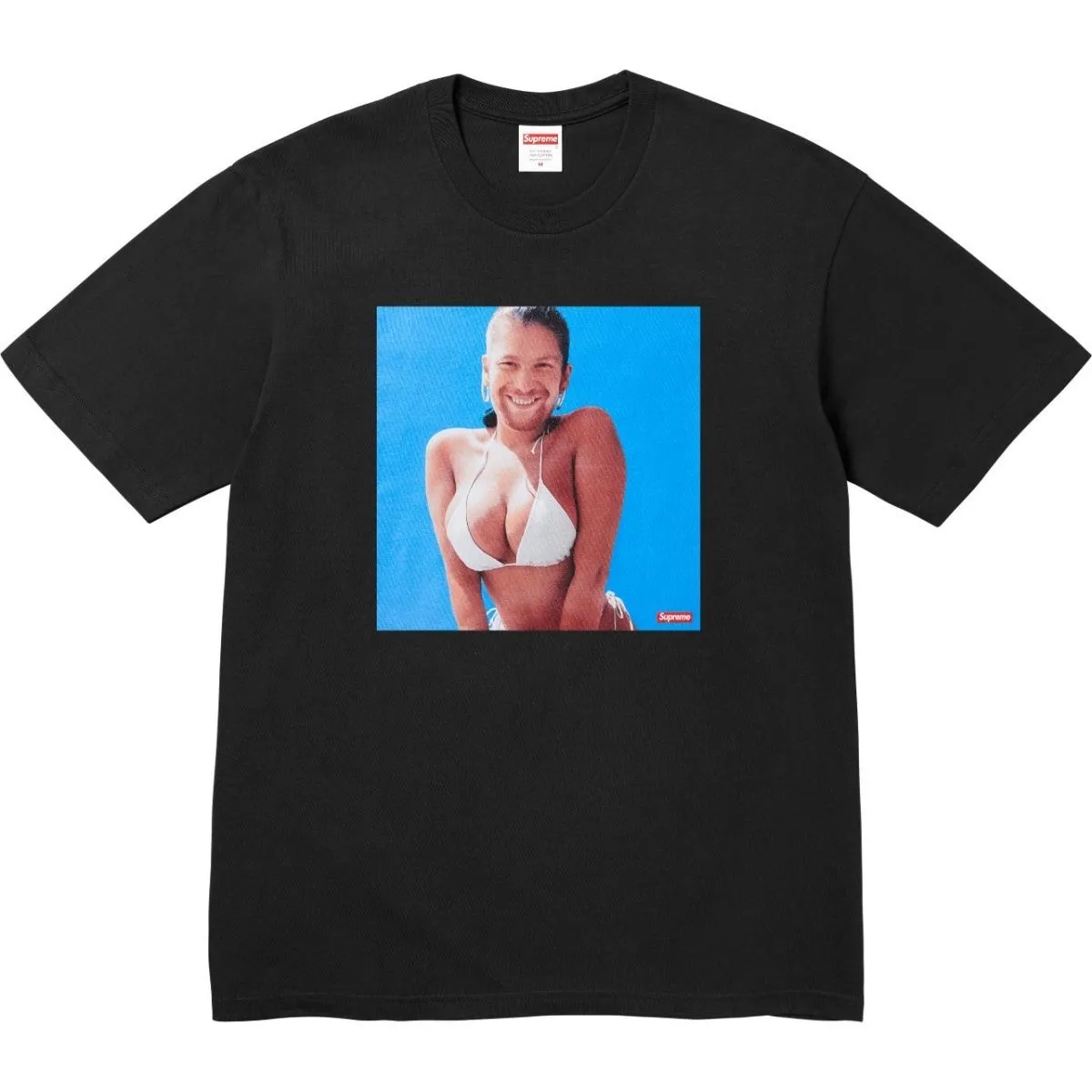 S148 P110💰 Supreme 25SS Aphex Twin Tee Singer Bikini Album Short-sleeved Loose fit Made of 260g combed cotton double yarn All three standards from fabric to accessories are complete ZP Imported Matsui company slurry printing will never crack The whole piece adopts three-needle five-thread technology The neckline-shoulder seam-sleeve seam is double-lined, it looks more three-dimensional and textured) The same process as the original version, classic version Feel free to compare zp. The whole piece adopts three-needle five-thread craftsmanship (neckline-shoulder seam-sleeve seam double thread, which looks more three-dimensional and textured) and the same craftsmanship as the original original, classic version. Color: Black White Gray Purple Orange Size: S M L XL XXL