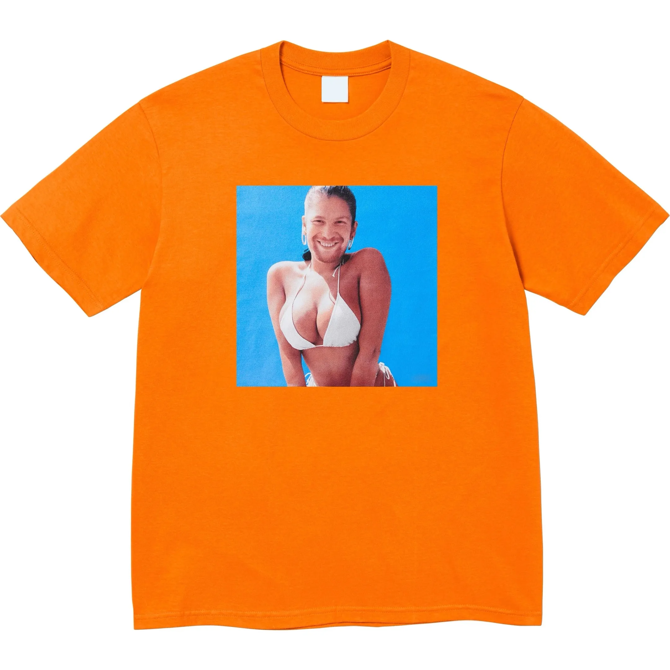 S148 P110💰 Supreme 25SS Aphex Twin Tee Singer Bikini Album Short-sleeved Loose fit Made of 260g combed cotton double yarn All three standards from fabric to accessories are complete ZP Imported Matsui company slurry printing will never crack The whole piece adopts three-needle five-thread technology The neckline-shoulder seam-sleeve seam is double-lined, it looks more three-dimensional and textured) The same process as the original version, classic version Feel free to compare zp. The whole piece adopts three-needle five-thread craftsmanship (neckline-shoulder seam-sleeve seam double thread, which looks more three-dimensional and textured) and the same craftsmanship as the original original, classic version. Color: Black White Gray Purple Orange Size: S M L XL XXL