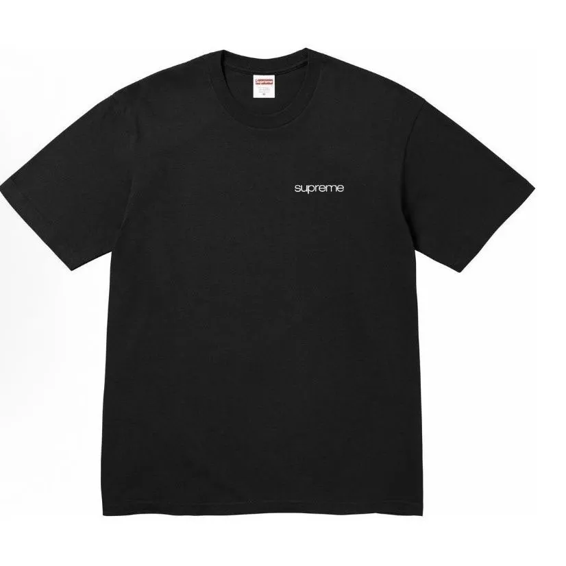 S138 P110💰 Sup 80SS New York Tee store information. Short-sleeved T-shirt, trendy brand, handsome and popular, with English letters. Loose fit. Made of 260g combed cotton double yarn. From fabric to accessories, all three standards are complete and follow ZP. Imported Matsui company's slurry printing will never crack. The whole piece adopts three-needle five-thread process. The neckline-shoulder seam-sleeve seam is double-lined, which looks more three-dimensional and textured.) The same process as the original version, classic version Feel free to compare zp. The whole piece adopts three-needle five-thread craftsmanship. The neckline-shoulder seam-sleeve seam is double-threaded, which looks more three-dimensional and textured.) It has the same craftsmanship as the original original, classic version. Color: Black White Size: S M L XL XXL