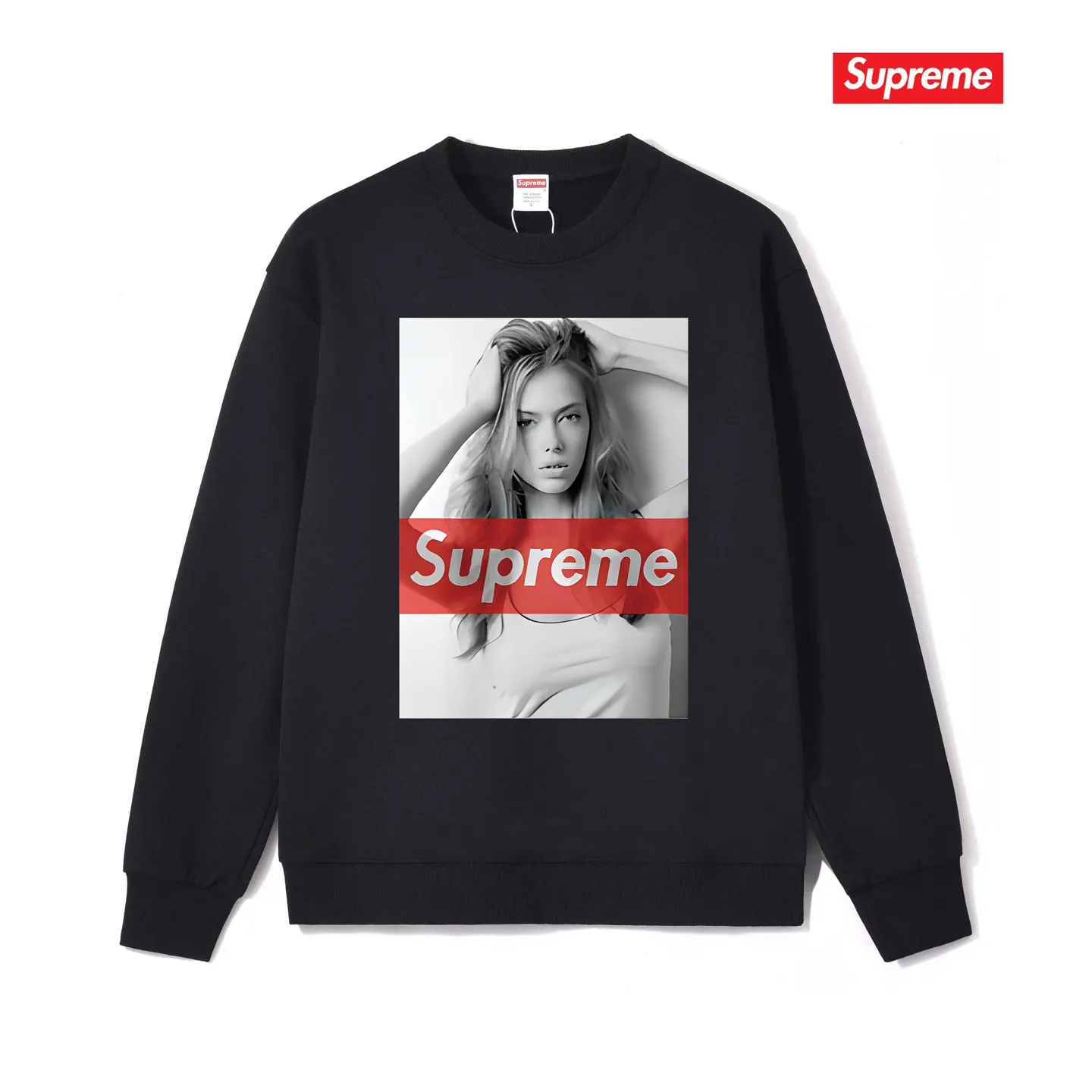 Style No. S1205 #terry p150💰 Plus velvet 160💰 Supreme American fashion brand beauty picture round neck sweatshirt Made of 400 grams of large terry (drop shoulder large version) fabric, soft texture and no pilling Imported environmentally friendly printing glue The pattern is bright and three-dimensional Quality 💥Same style for men and women The upper body is trendy Color: black white gray Size: S M L XL XXL