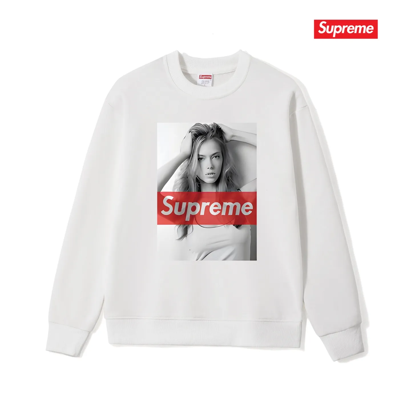 Style No. S1205 #terry p150💰 Plus velvet 160💰 Supreme American fashion brand beauty picture round neck sweatshirt Made of 400 grams of large terry (drop shoulder large version) fabric, soft texture and no pilling Imported environmentally friendly printing glue The pattern is bright and three-dimensional Quality 💥Same style for men and women The upper body is trendy Color: black white gray Size: S M L XL XXL