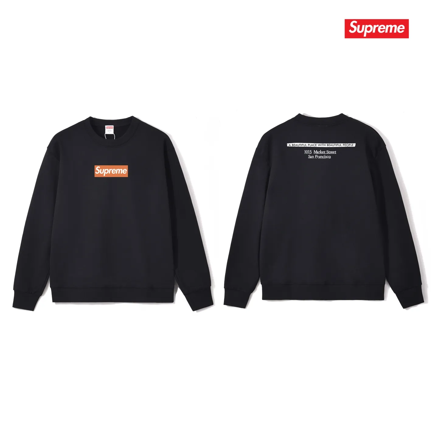 Style No. S1221 #terry p150💰 Velvet 160💰 Sup 68FW SF BOX LOGO TEE San Francisco co-branded classic print round neck sweatshirt Made of 400 grams of large terry (drop shoulder large version) fabric, soft texture and no pilling Imported environmentally friendly printing glue The pattern is bright and three-dimensional Quality 💥 Same style for men and women The upper body is fashionable Color: black white gray Size: S M L XL XXL