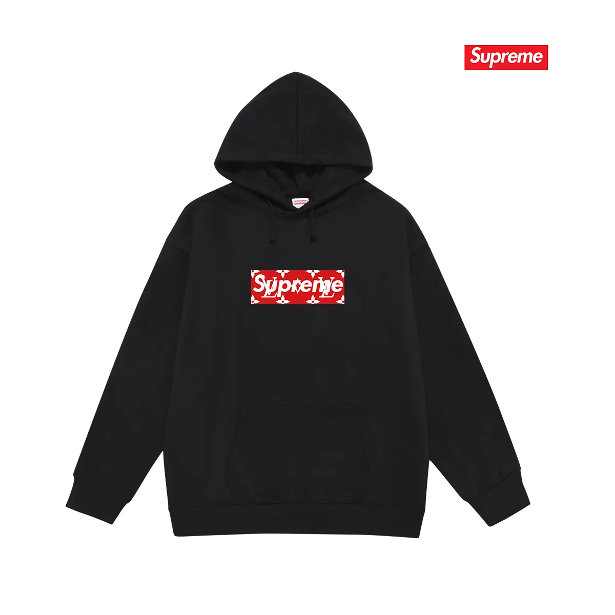 Style No. S2245 #terry P160💰 Velvet P170💰 SUP Super Me Supreme Presbyopia box logo hooded sweatshirt Made of 400g large terry 430g silver fox velvet (drop shoulder large version) fabric The texture is soft and non-pilling Imported environmentally friendly printing glue The pattern is bright and three-dimensional Quality 💥Same style for men and women The upper body is trendy Color: black white gray Size: S M L XL XXL
