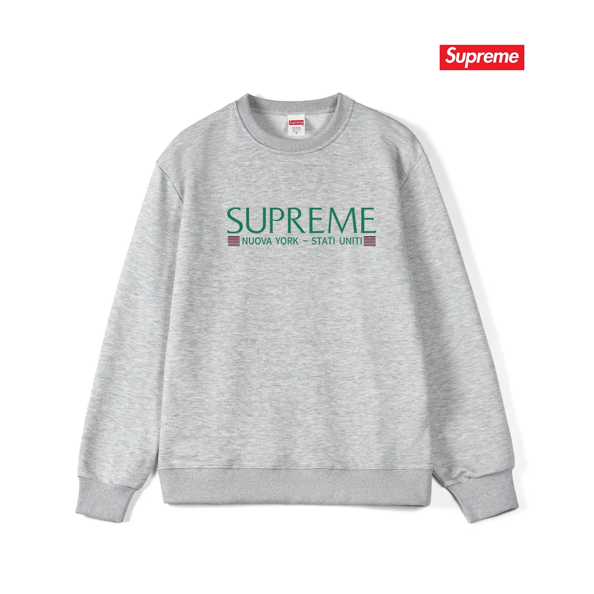 Style No. S1007 #terry p150💰 Velvet 160💰 Supreme Week 1 Nuova York Tee letter printed round neck sweatshirt Made of 400g large terry (drop shoulder large version) fabric, soft texture and no pilling Imported environmentally friendly printing glue The pattern is bright and three-dimensional Quality 💥Same style for men and women The upper body is fashionable Color: black white gray Size: S M L XL XXL
