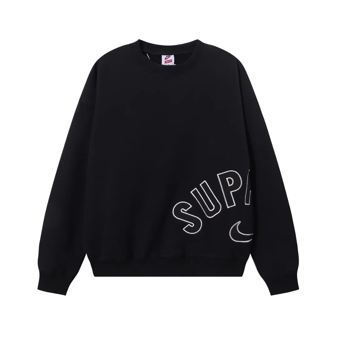 P180 sup joint nike embroidery velvet sweatshirt black gray SMLXL hooded (round neck) sweatshirt size chart size S M L XL bust 60 62 64 66 length 70 72 74 76 shoulder width 58 60 62 64