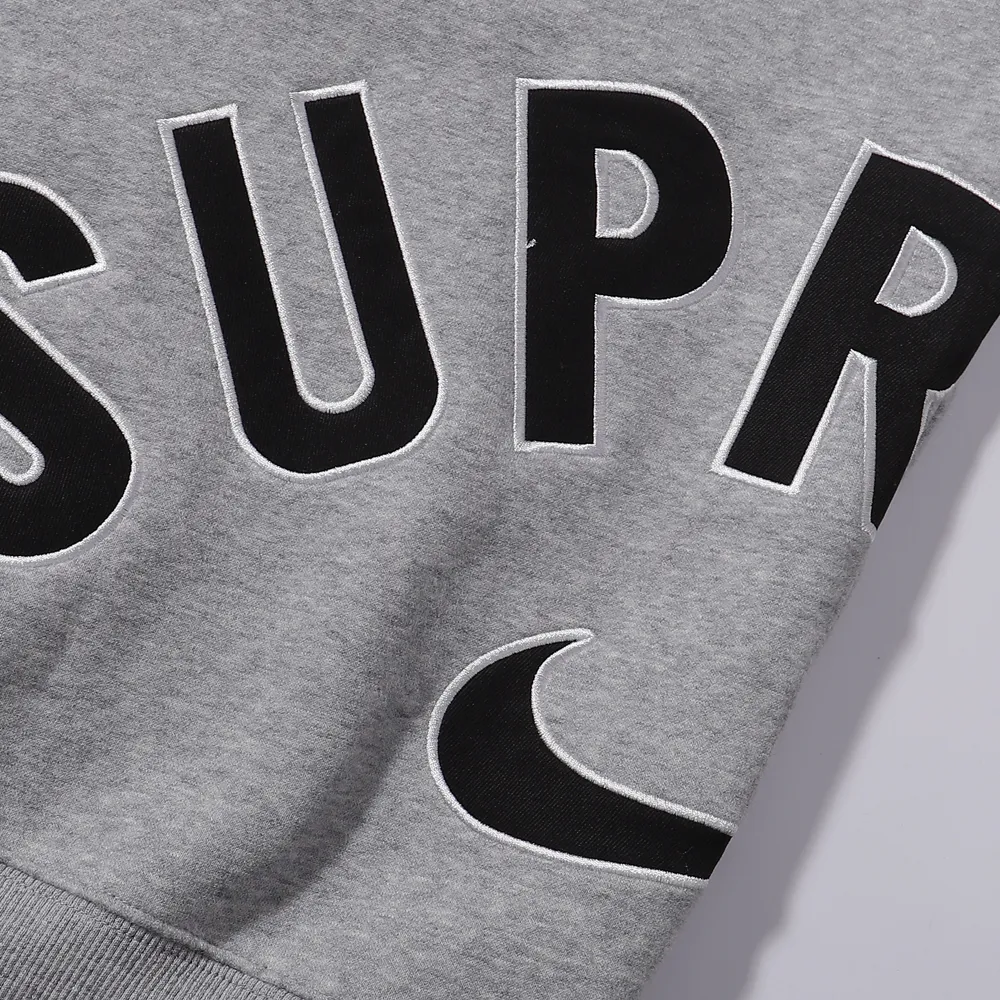 P180 sup joint nike embroidery velvet sweatshirt black gray SMLXL hooded (round neck) sweatshirt size chart size S M L XL bust 60 62 64 66 length 70 72 74 76 shoulder width 58 60 62 64