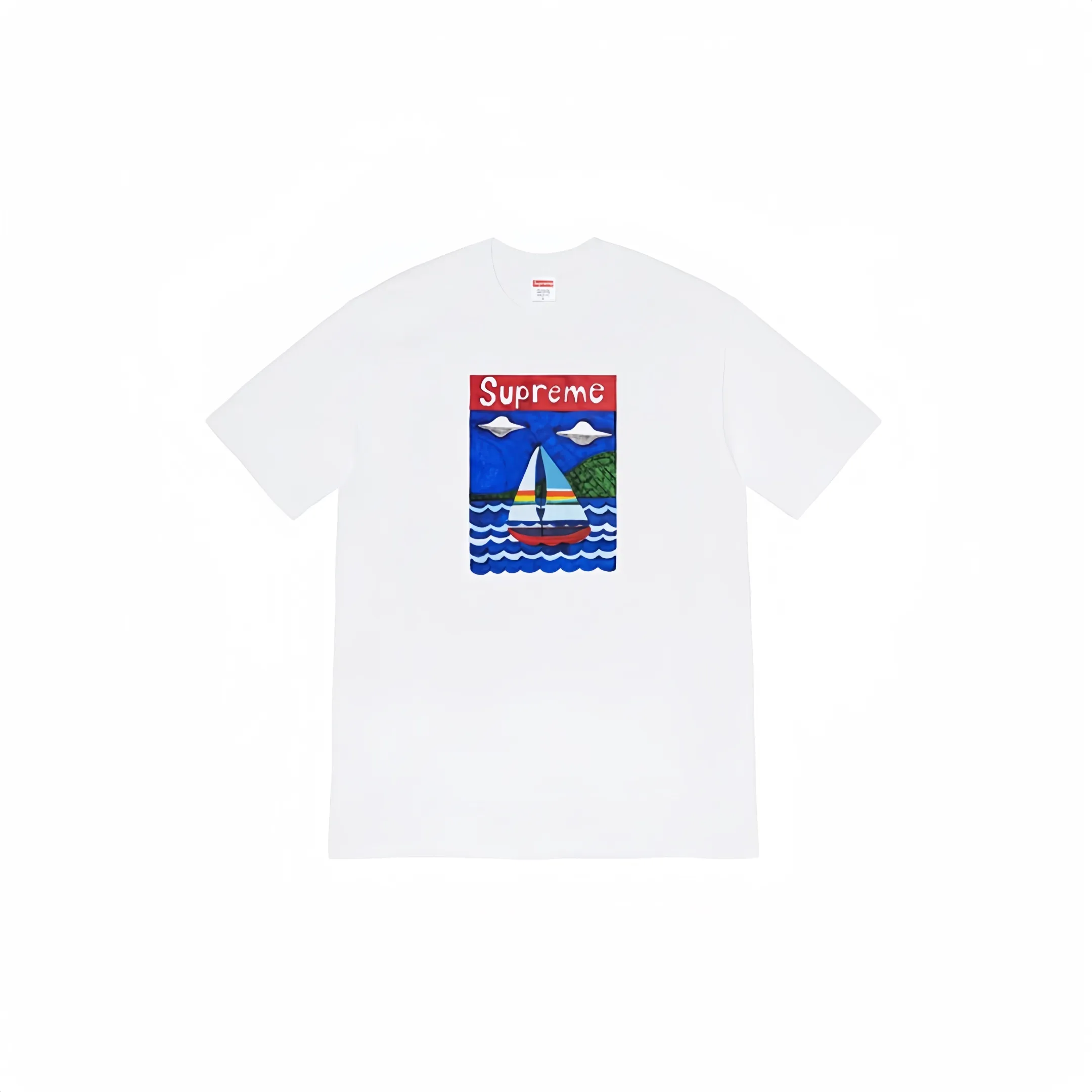 #S33 P110💰 Supreme SS20 Week 8 Sailboat Tee sailboat pattern letter round neck short-sleeved T-shirt is made of 260 grams of combed cotton double yarn. From fabrics to accessories, all three standards are complete and follow ZP. Imported Matsui company's slurry printing will never crack. The whole piece is made of three-needle five-thread technology. The neckline-shoulder seam-sleeve seam is double-lined, which looks more three-dimensional and textured.) The same process as the original version, classic version Feel free to compare zp. The whole piece adopts three-needle five-thread craftsmanship (neckline-shoulder seam-sleeve seam double thread, which looks more three-dimensional and textured). It has the same craftsmanship as the original original, classic version. Color: black, white, red, pink, navy blue, green, orange. Size: S M L XL XXL