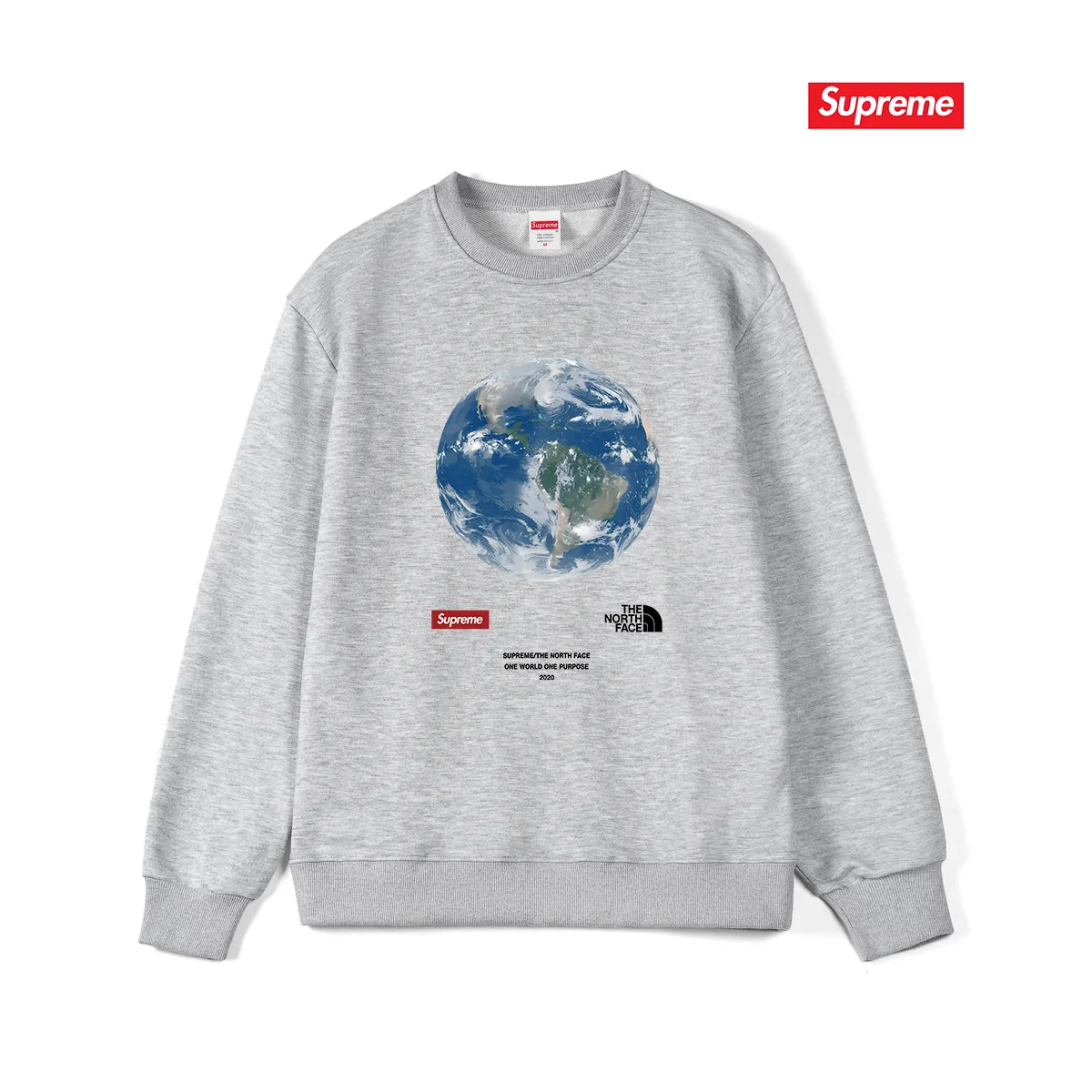 Style No. S1156 #terry p150💰 plus fleece 160💰 20SS One World Tee One Earth Charity Round Neck Sweater Made of 400g large terry (drop shoulder large version) fabric, soft and non-pilling, imported environmentally friendly printing glue, bright and three-dimensional pattern, quality 💥same style, trendy upper body, color: black, white, gray, size: S M L XL XXL