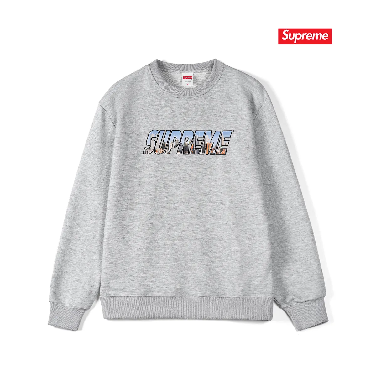 Style No. S1065 #terry p150💰 Velvet 160💰 Supreme FW23 Autumn and Winter Series WEEK1 GOTHAM TEE Gotham City letter Logo round neck sweatshirt Made of 400 grams of large terry (drop shoulder large version) fabric, soft texture and no pilling Imported environmentally friendly printing glue The pattern is bright and three-dimensional Quality 💥 Same style for men and women The upper body is trendy Color: black white gray Size: S M L XL XXL