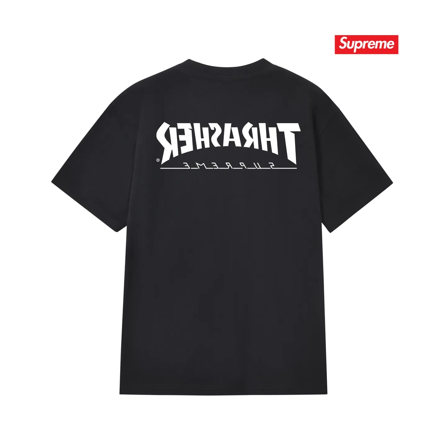 S262 P110💰 Supreme THRASHER co-branded comfortable T-shirt with character pattern printing, same style for men and women, loose fit, made of 260g combed cotton double yarn, all three standards from fabrics to accessories, ZP, imported Matsui company slurry printing will not crack, the whole piece adopts three-needle five-thread process. The neckline-shoulder seam-sleeve seam is double-lined, looks more three-dimensional and textured) and the original version has the same craftsmanship, classic version Feel free to compare zp. The whole piece adopts three-needle five-thread craftsmanship (neckline-shoulder seam-sleeve seam double thread, which looks more three-dimensional and textured). It has the same craftsmanship as the original original, classic version. Color: black, white, light gray, pink, navy. Size: S M L XL XXL