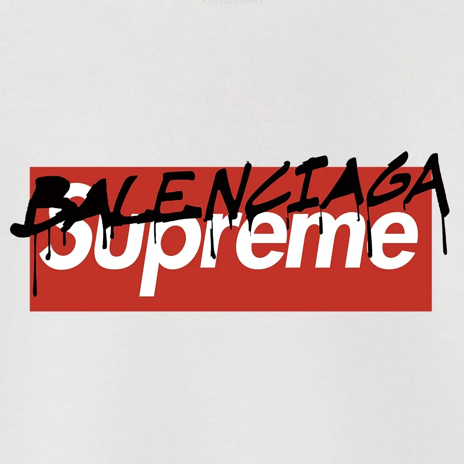 Style No. S1002 #terryp150💰 Velvet 160💰 Balenciaga co-branded supreme round-neck sweatshirt. Made of 400g large terry (drop shoulder large version) fabric. The texture is soft and non-pilling. Imported environmentally friendly printing glue. The pattern is bright and three-dimensional. Quality💥Same style for men and women. The upper body is trendy. Color: White Size: S M L XL XXL