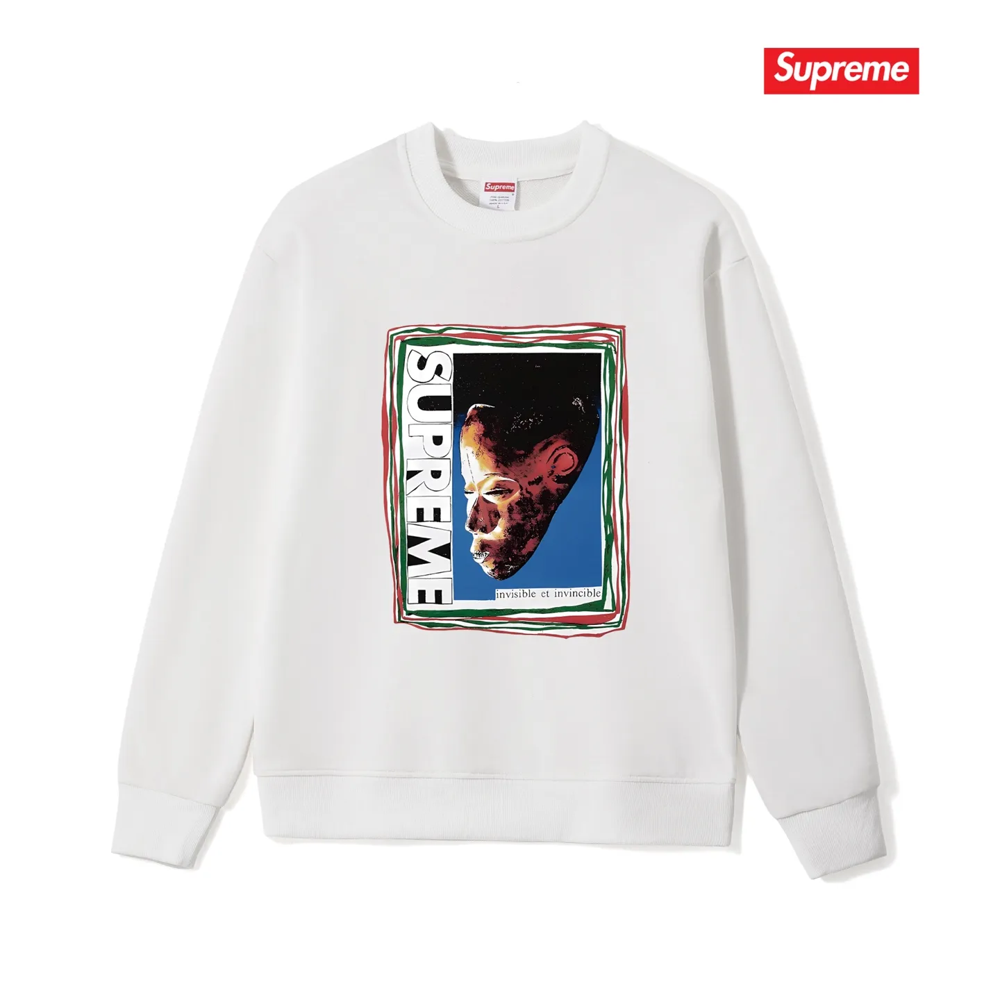 Style No. S1096 #terry p150💰 Velvet 160💰 Supreme SS22 Week 19 Mask Tee letter mask pattern printed round neck sweatshirt Made of 400 grams of large terry (drop shoulder large version) fabric, soft texture and no pilling Imported environmentally friendly printing glue The pattern is bright and three-dimensional Quality💥Same style for men and women The upper body is trendy Color: black white gray Size: S M L XL XXL