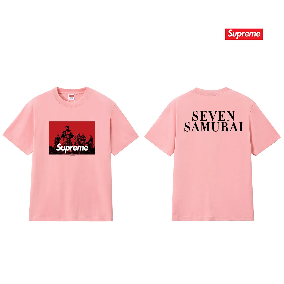 S212 P110💰 25 new Sup undercover casual samurai print retro round neck short-sleeved pure cotton unisex T-shirt. Loose and loose fit. Made of 260g combed cotton double yarn. From fabric to accessories, all three standards are complete and follow ZP. Imported Matsui company slurry printing will never crack. The whole piece adopts three-needle five-thread process. The neckline-shoulder seam-sleeve seam is double-lined, which looks more three-dimensional and textured. The same process as the original version, classic version Feel free to compare zp. The whole piece adopts three-needle five-thread craftsmanship (neckline-shoulder seam-sleeve seam double thread, which looks more three-dimensional and textured). It has the same craftsmanship as the original original, classic version. Color: black, white, light gray, pink, navy. Size: S M L XL XXL
