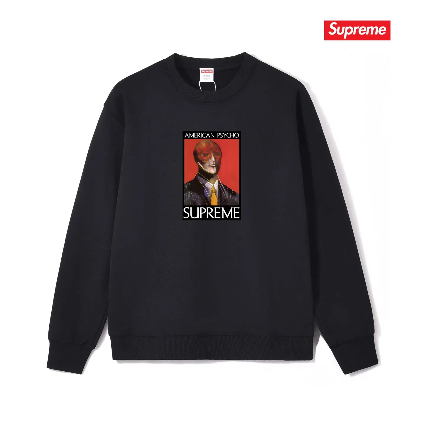 Style No. S1209 #terry p150💰 Velvet 160💰 SupFW23 WEEK7 AMERICAN PSYCHO TEE letter character pattern round neck sweatshirt Made of 400 grams of large terry (drop shoulder large version) fabric, soft texture and no pilling Imported environmentally friendly printing glue The pattern is bright and three-dimensional Quality 💥 Same style for men and women The upper body is trendy Color: black white gray Size: S M L XL XXL