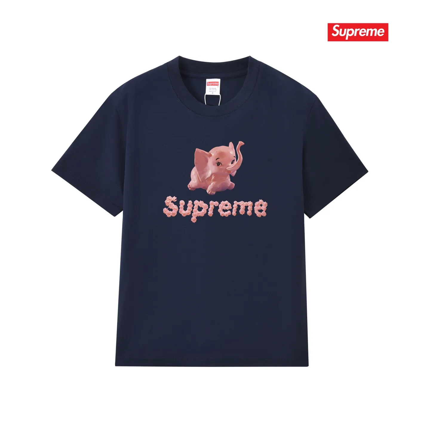 S228 P110💰 Sup Elephant Couple's short-sleeved men's and women's T pure cotton heavyweight American print Loose version Made of 260 grams of combed cotton double yarn From fabrics to accessories, all three standards are complete and follow ZP Imported Matsui company's slurry printing will never crack The whole piece adopts three-needle five-thread technology The neckline-shoulder seam-sleeve seam double line, looks more three-dimensional and textured) The same process as the original version, classic version Feel free to compare zp. The whole piece adopts three-needle five-thread craftsmanship (neckline-shoulder seam-sleeve seam double thread, which looks more three-dimensional and textured). It has the same craftsmanship as the original original, classic version. Color: black, white, light gray, pink, navy. Size: S M L XL XXL