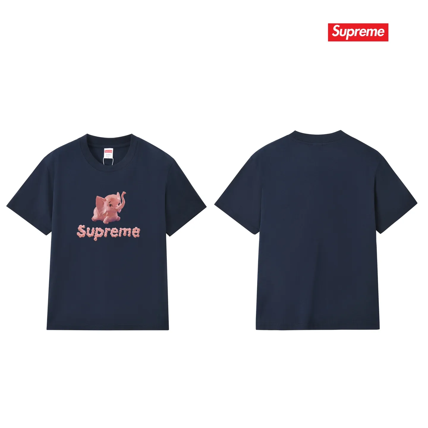 S228 P110💰 Sup Elephant Couple's short-sleeved men's and women's T pure cotton heavyweight American print Loose version Made of 260 grams of combed cotton double yarn From fabrics to accessories, all three standards are complete and follow ZP Imported Matsui company's slurry printing will never crack The whole piece adopts three-needle five-thread technology The neckline-shoulder seam-sleeve seam double line, looks more three-dimensional and textured) The same process as the original version, classic version Feel free to compare zp. The whole piece adopts three-needle five-thread craftsmanship (neckline-shoulder seam-sleeve seam double thread, which looks more three-dimensional and textured). It has the same craftsmanship as the original original, classic version. Color: black, white, light gray, pink, navy. Size: S M L XL XXL
