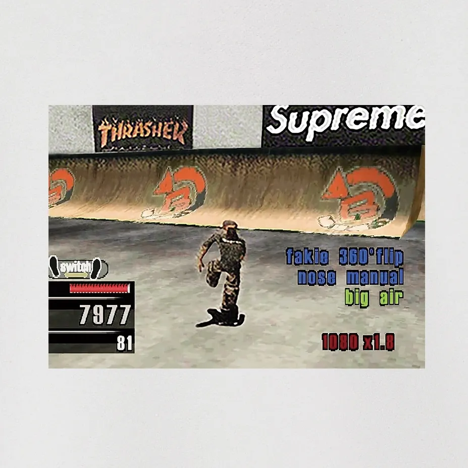Style No. S1086 #terry p150💰 Velvet 160💰 Supreme Week 5 x Thrasher co-branded Game Tee round-neck sweatshirt Made of 400g large terry (drop shoulder large version) fabric, soft texture and no pilling Imported environmentally friendly printing glue The pattern is bright and three-dimensional Quality💥Same style for men and women The upper body is trendy Color: black white gray Size: S M L XL XXL