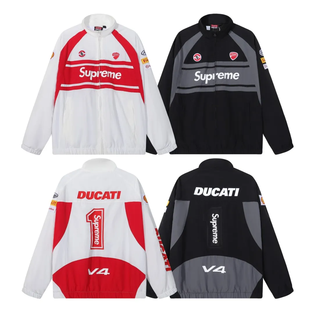P340 sup Ducati joint racing style jacket black white SMLXL length 68-70-72-74 bust 134-138-142-146