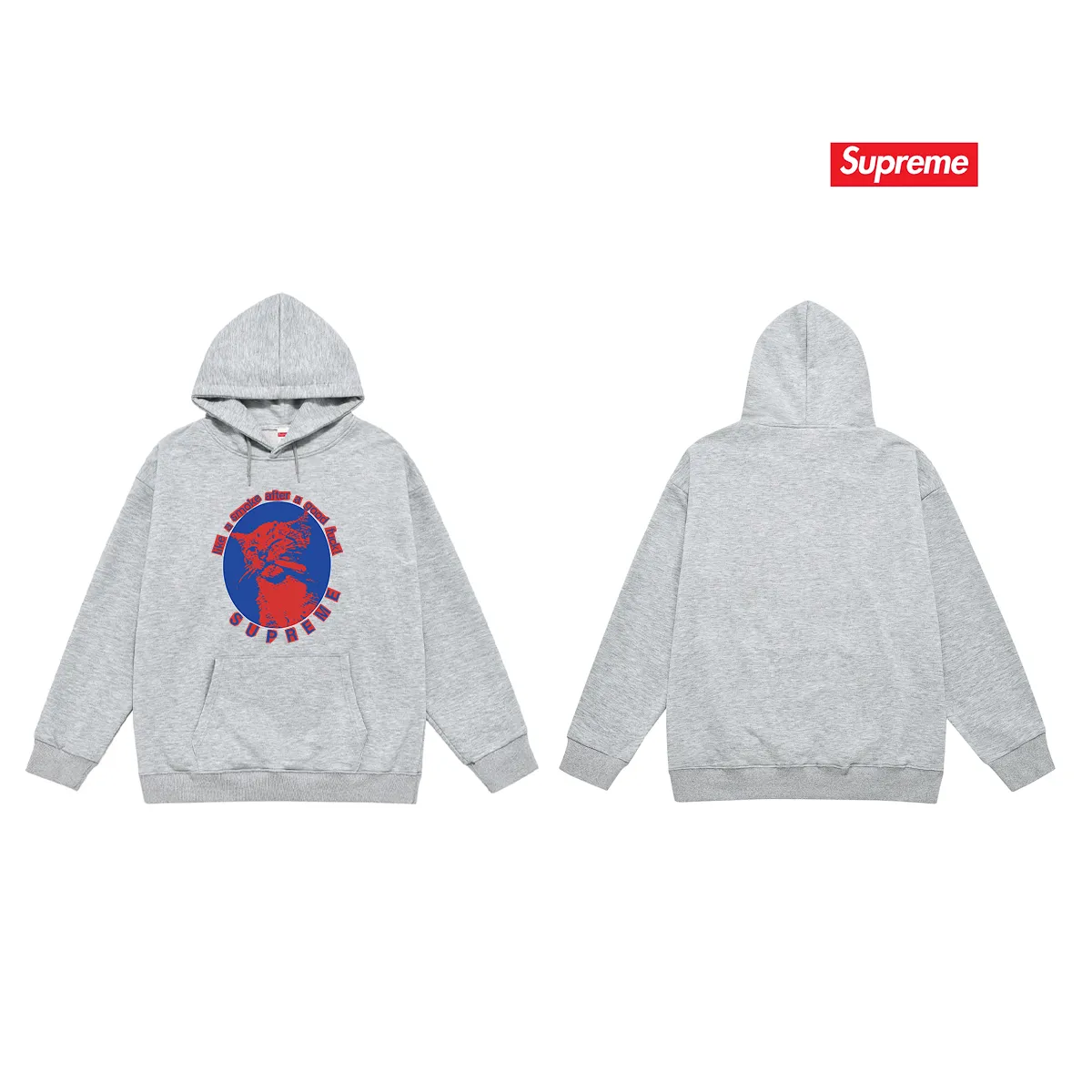 Style No. S2158 #terry P160💰 Velvet P170💰 Sup 76SS Smoke Cute kitten smoking pattern hooded sweatshirt Made of 400g large terry 430g silver fox velvet (drop shoulder large version) fabric, soft texture and no pilling Imported environmentally friendly printing glue The pattern is bright and three-dimensional Quality 💥Same style for men and women The upper body is trendy Color: black white gray Size: S M L XL XXL