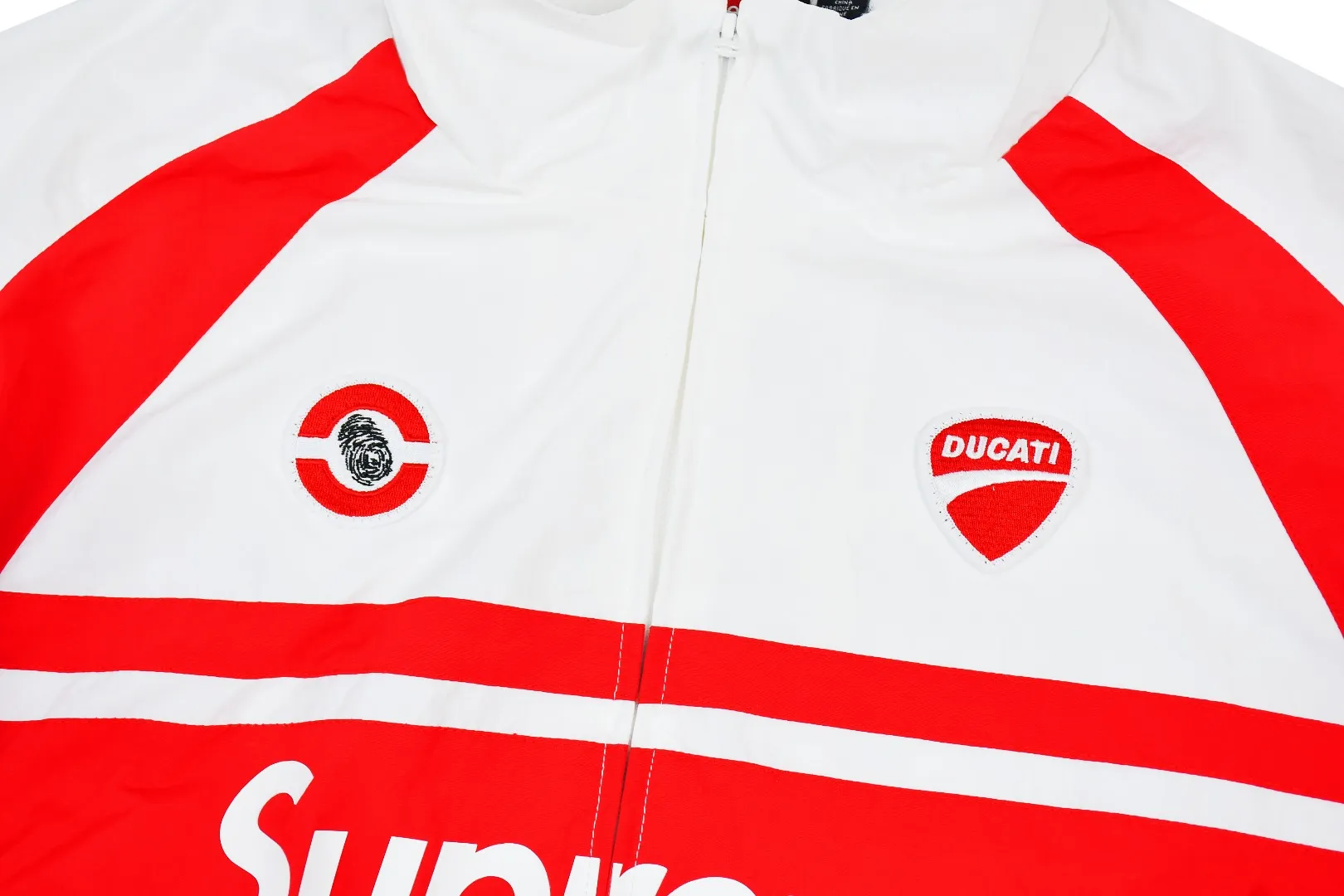🅿️640 S251 Supreme 24ss Ducati Ducati co-branded Track Jacket racing uniform school uniform jacket - Color: Black White - Size: S M L XL Customized full set of accessories/YKK metal zipper/Customized hardware/Three standards