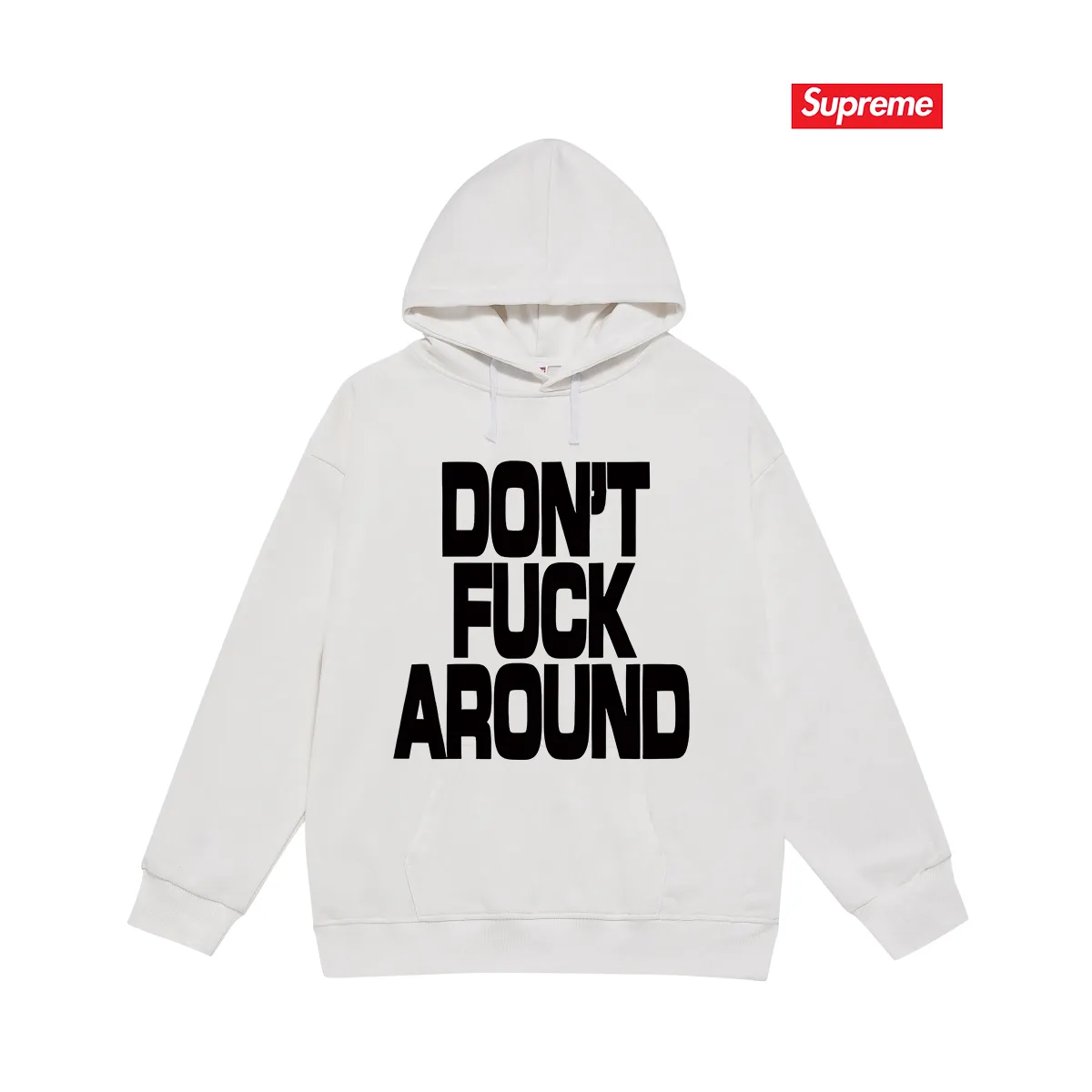 Style No. S2078 #terry P160💰 Velvet P170💰 Supreme FW22 Week 5 Don’t Around Tee letter printed hooded sweatshirt Made of 400g large terry 430g silver fox velvet (drop shoulder large version) fabric, soft texture and no pilling Imported environmentally friendly printing glue The pattern is bright and three-dimensional Quality 💥Same style for men and women The upper body is trendy Color: black white gray Size: S M L XL XXL